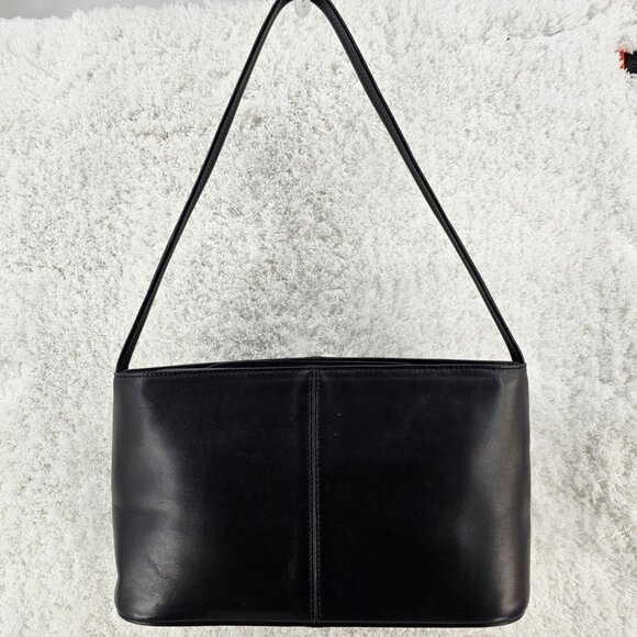 KENNETH COLE NEW YORK Black Smooth Leather Structured Shoulder Bag - Picture 2 of 14